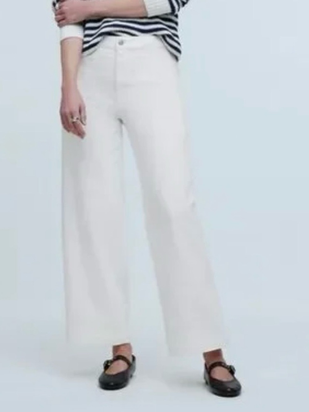 ZARA White High-Rise Wide-Leg Jeans NWT